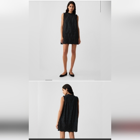 NWT Gap x Doen black eyelet mini dress size XL Sleeveless - Picture 1 of 6